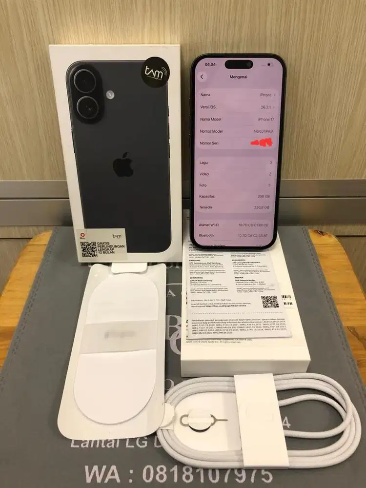 Iphone 17 basic baru 3mingu lalu garansi smpe feb 2027,baru 20x cas