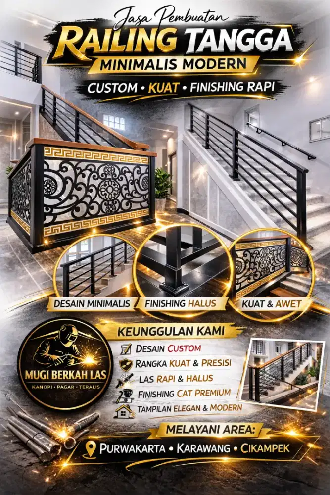 PROMO Railing tangga minimalis -kuat dan rapi!KONSULTASI&SURVEY GRATIS