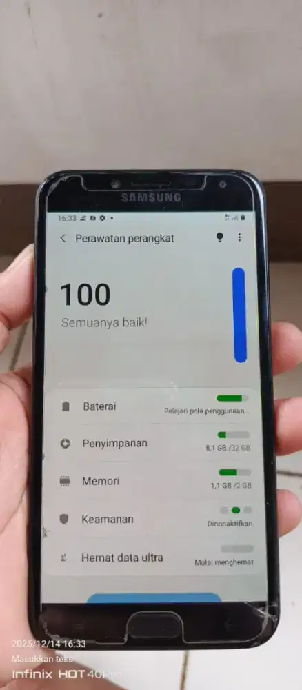 Samsung j4  2/32  mnus retak sehelai normal orian