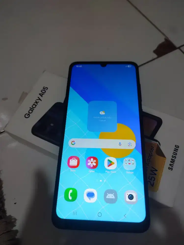 Dijual samsung A05, ram 6/128, fullset ORI, blom servis