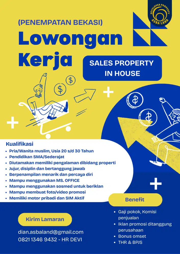 Lowongan SALES PROPERTY IN HOUSE di Bekasi