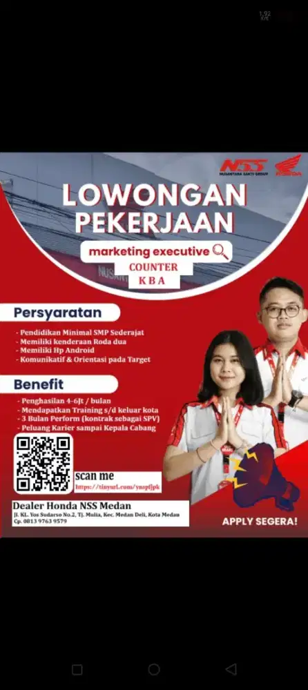 Dibutuhkan sales marketing cepat