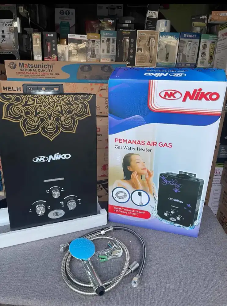 BARU MERK NIKO WATER HEATER PAKAI GAS GARANSI RESMI 1 TAHUN