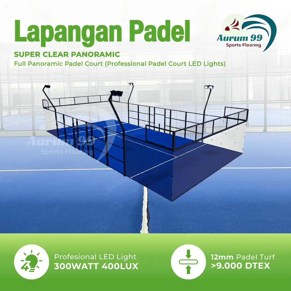 Lapangan Padel Panoramic Court | Lapangan Padel 1 Set | Padel Court