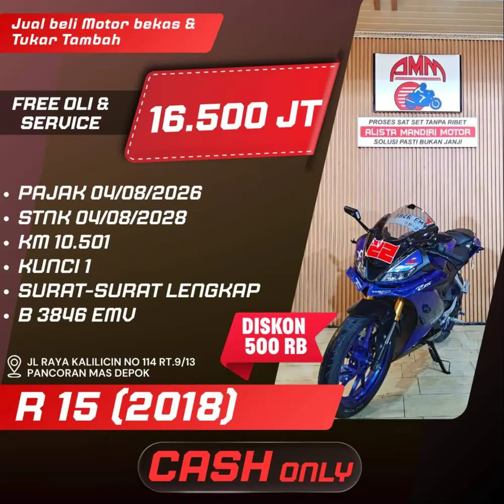 R 15 TH 2018 PAJAK ON KM LOW  BISA CASH/TUKAR TAMBAH/PAKAI CC/PAYLATER