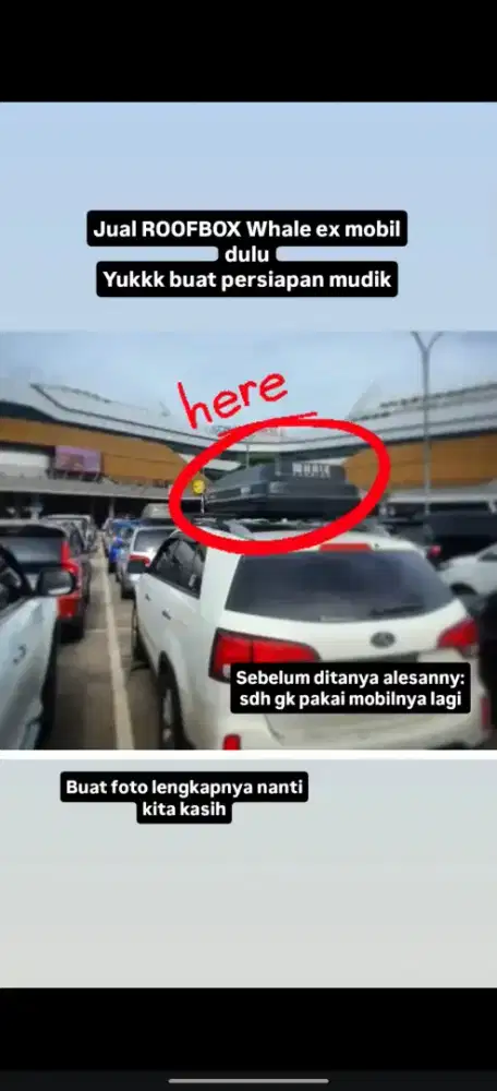 Roof box whale lengkap sama cross bar nya