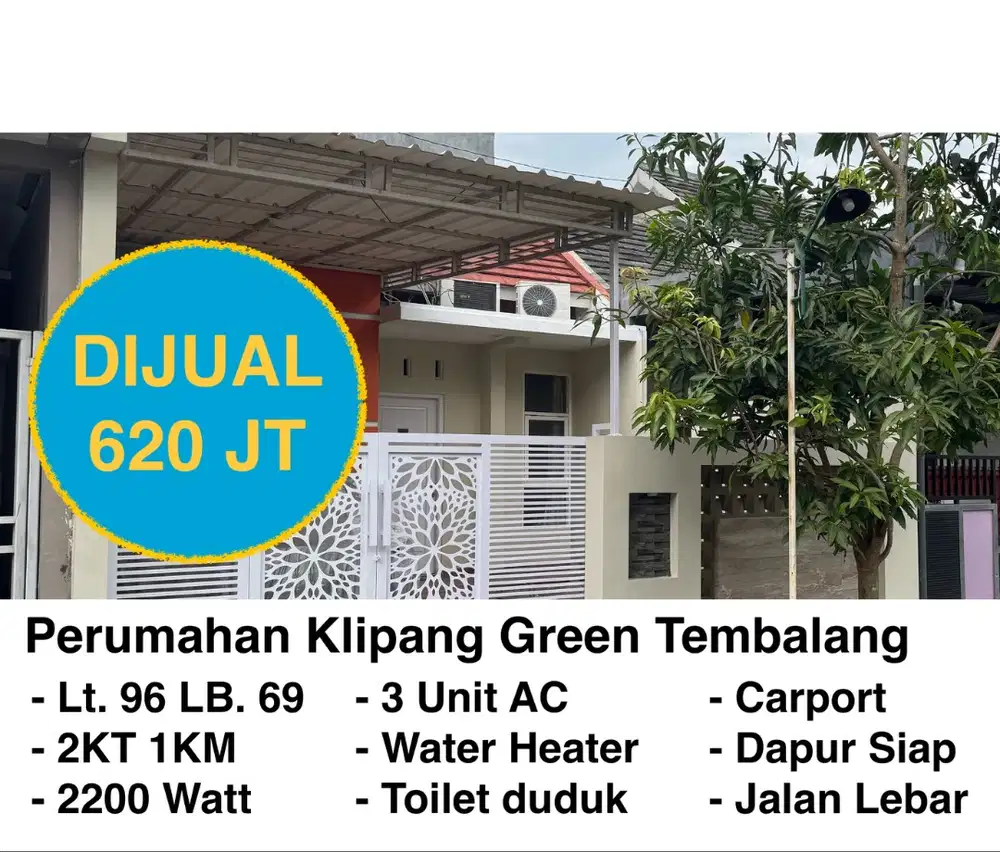 Rumah 620jt Siap Huni di Klipang Green, Tembalang