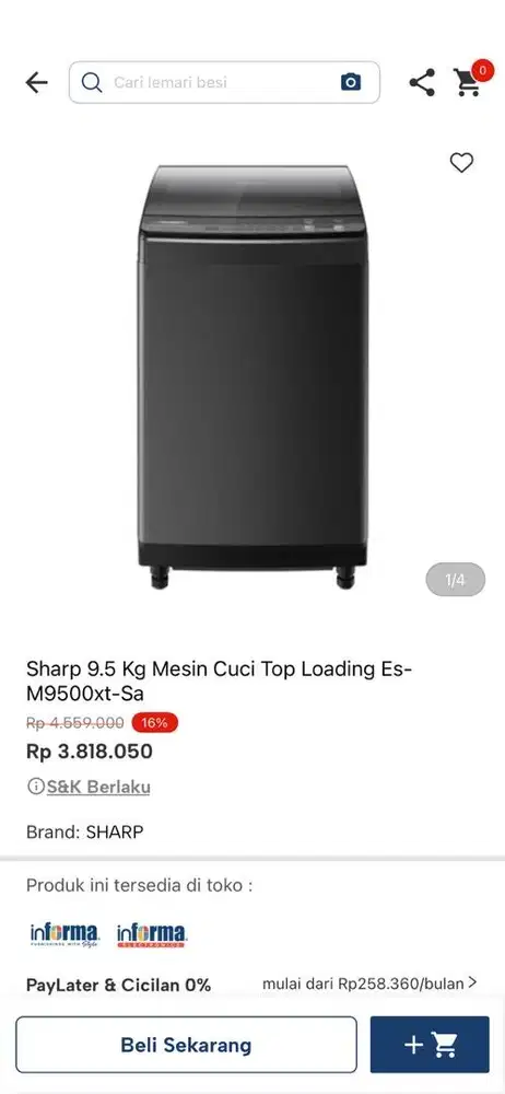 mesin cuci top loading