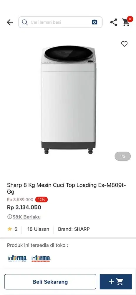 mesin cuci top loading