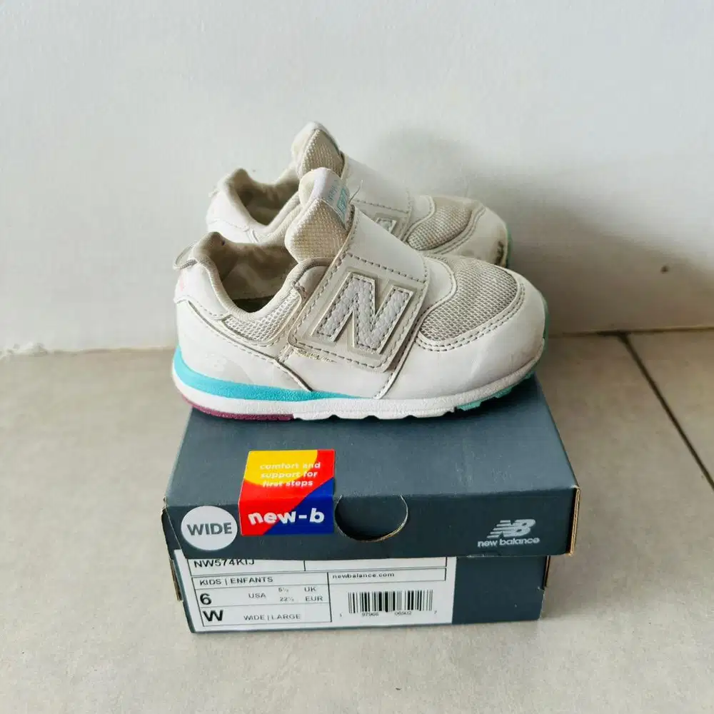 New Balance 574 Kids White – Size 22.5 (12.5 cm) Original