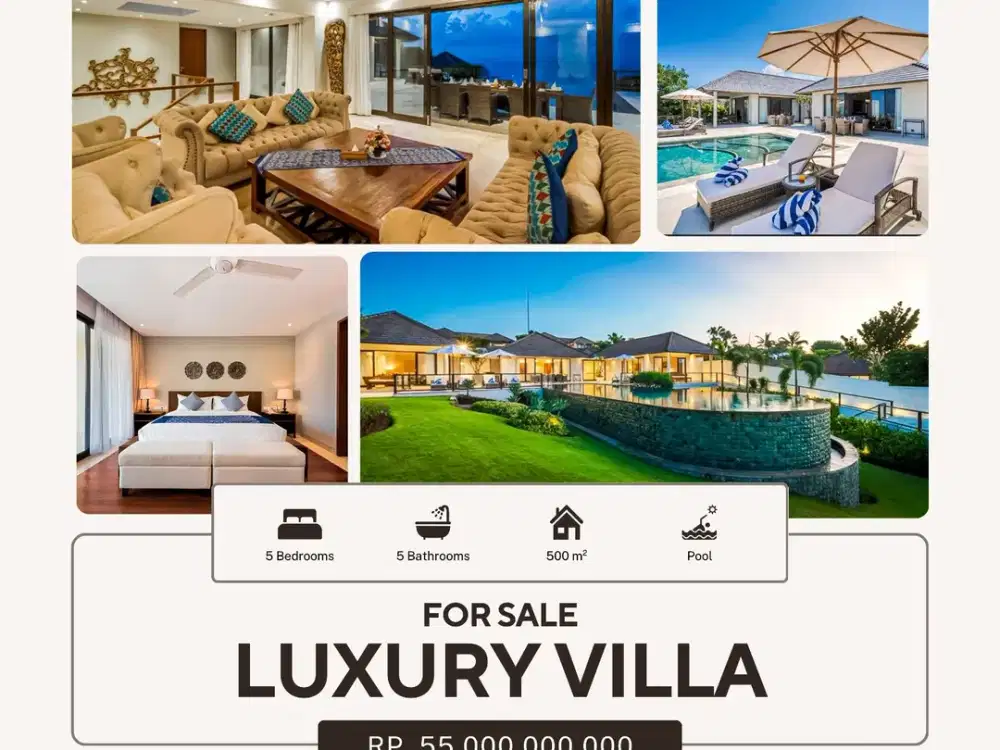 FOR SALE LUXURY VILLA WITH BEAUTY SWIMMING POOL AND VIEW, AND LARGE GARDEN AT PANDAWA, BALI