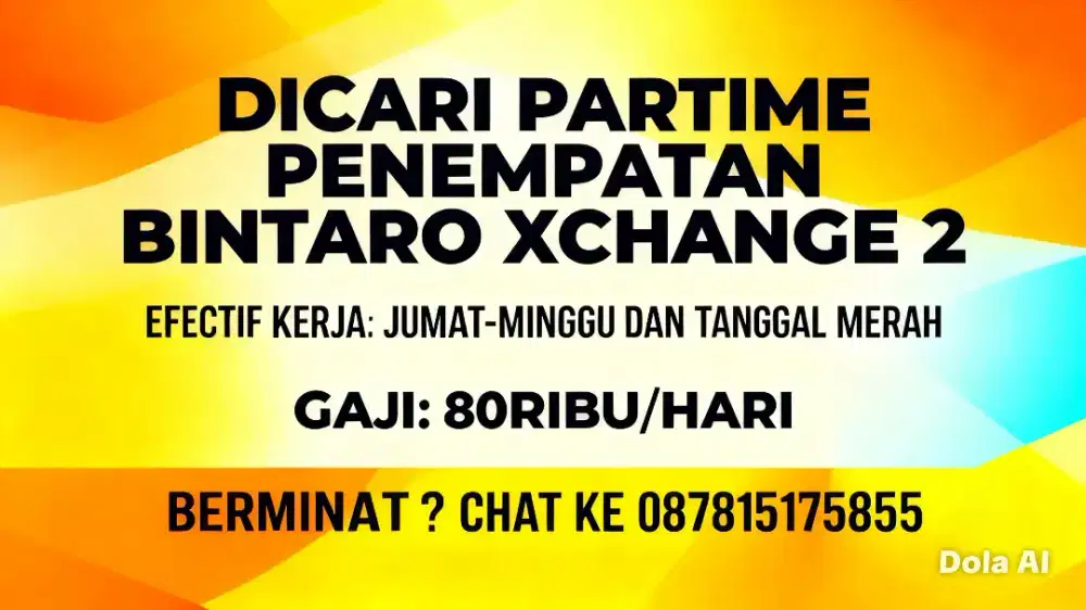 Lowongan partime weekend