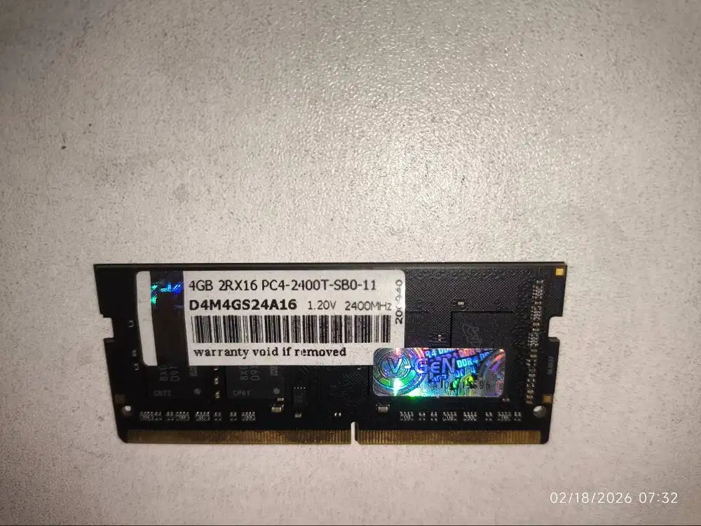 RAM DDR4 SODimm V-GeN 4GB PC19200/2400Mhz Memory Laptop VGEN