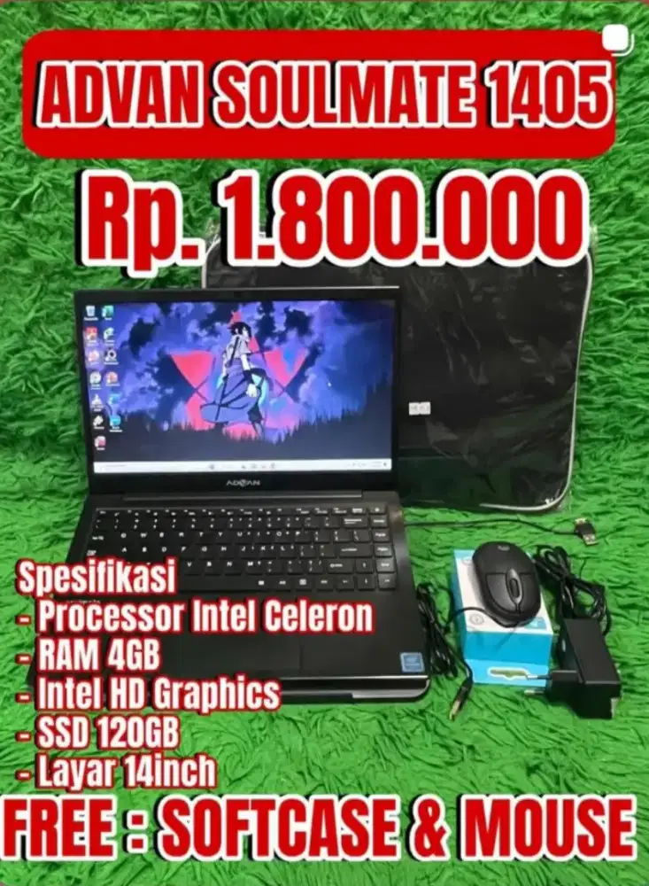 JUAL Laptop advan soulmate 1405