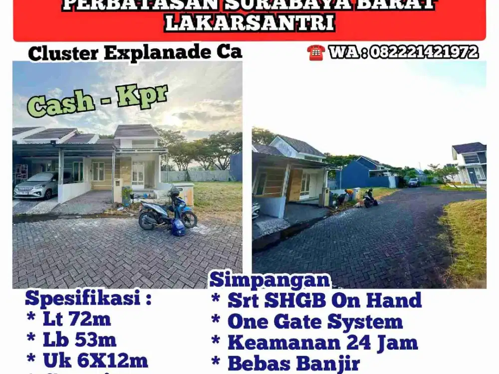 Perumahan Grand Sunrise Menganti Gresik Cluster Explanade Ce Akses Jalan 3 Mobil