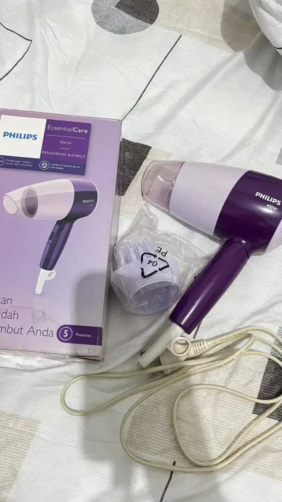 Philips Hairdryer Low Watt Thermoprotect, 3 opsi pengering rambut