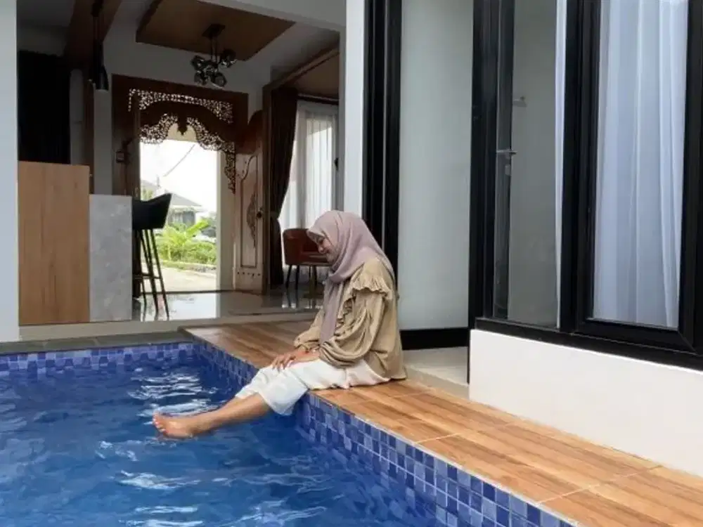 Rumah villa BONUS furniture gaya jawa modern dekat alun alun kota batu