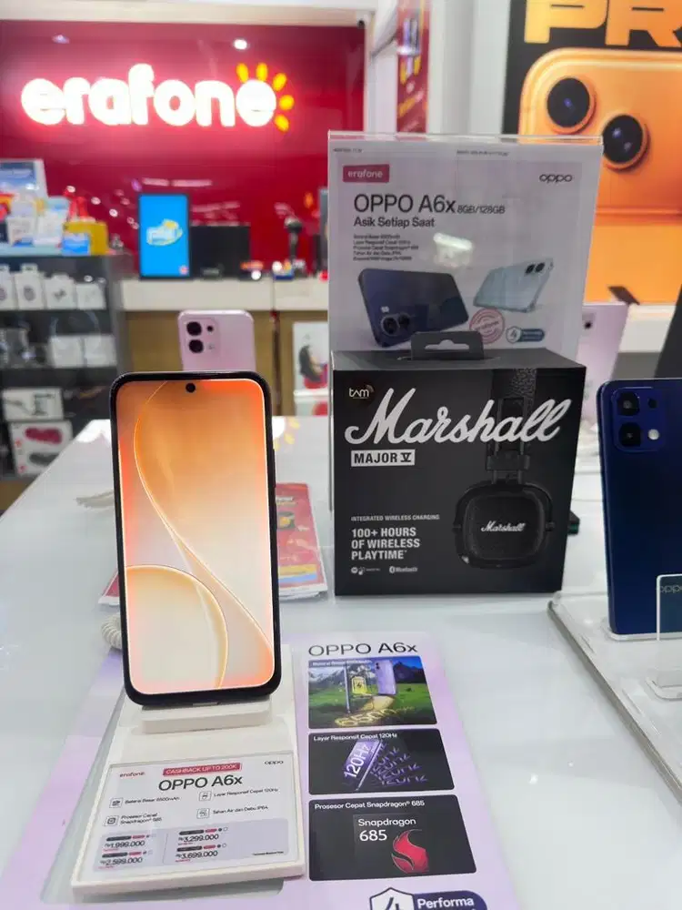 OPPO A6X RAM 16+128gb EXCLUSIF ERAFONE ONLY TEBUS MURAH MARSHAL 199k