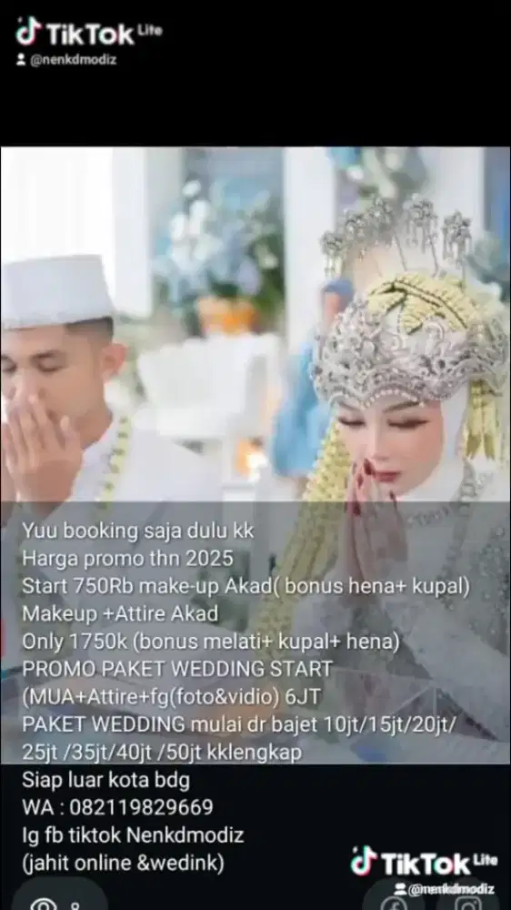 Paket weding lengkap busana