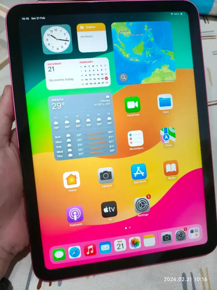 ipad gen 10 wifi 64gb pink ibox mulus lengkap