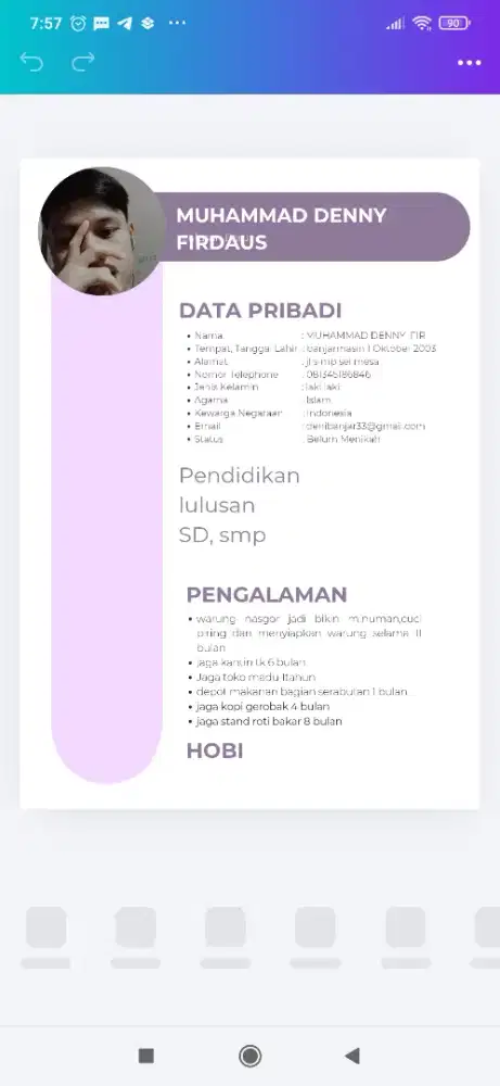 Mencari gawian yang gaji nya perhari