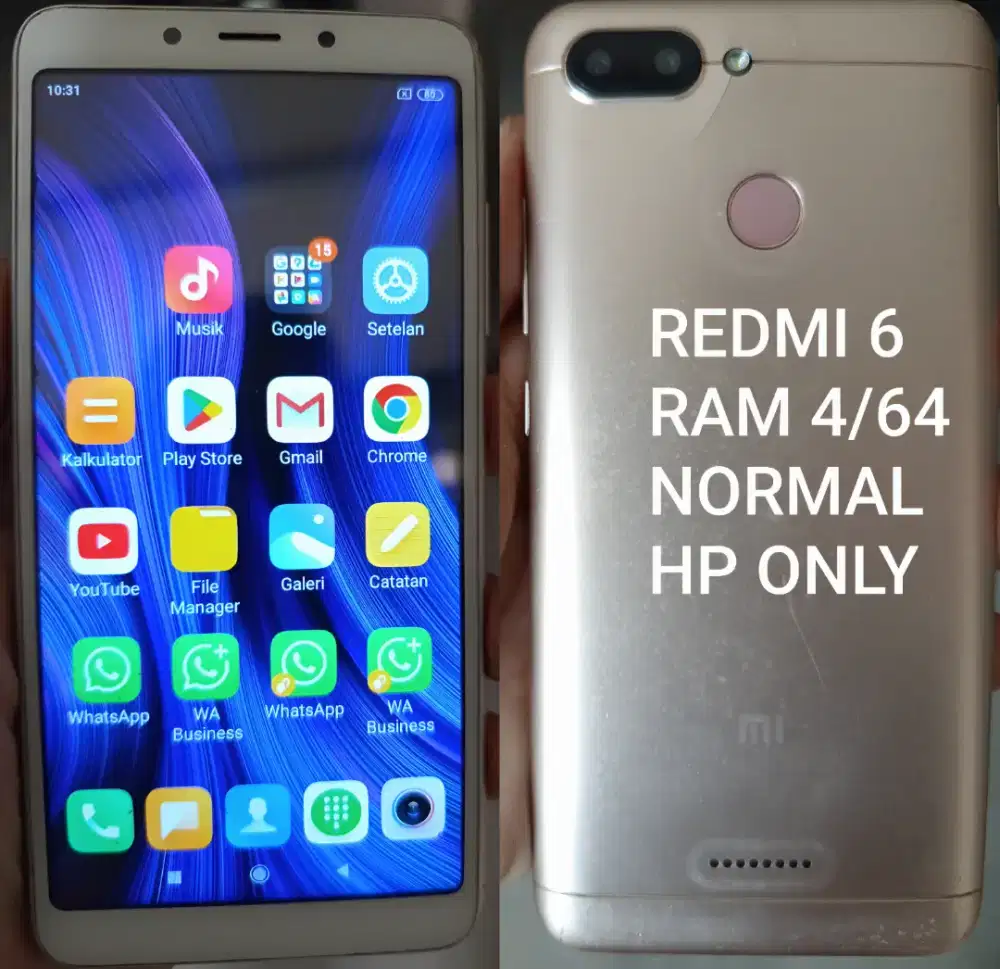 Redmi 6 Ram 4/64 Normal batangan cod kranji/kirim jne