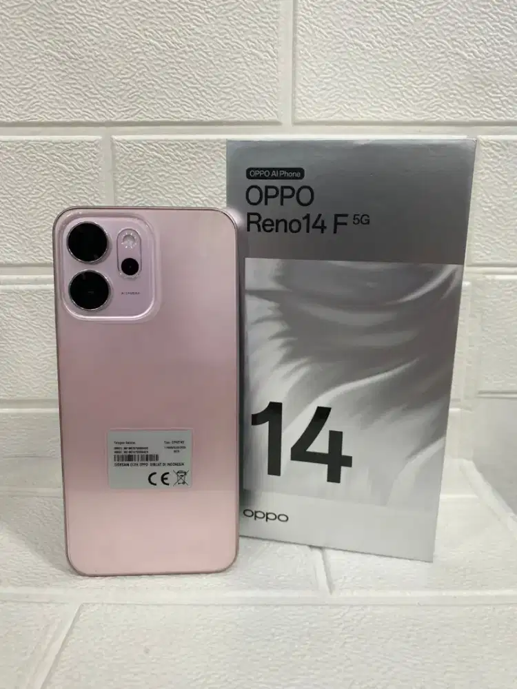Oppo reno 14f 5g grs 07/2026 full set original grs resmi