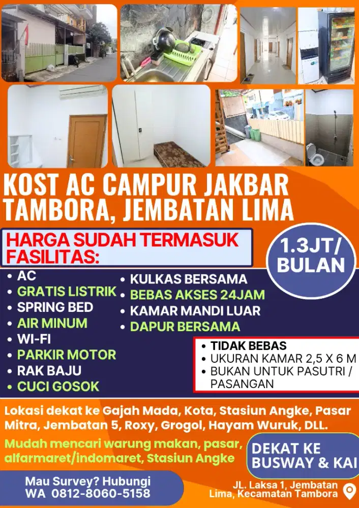 Kost Tawakal Lengkap 1.3JT/bln