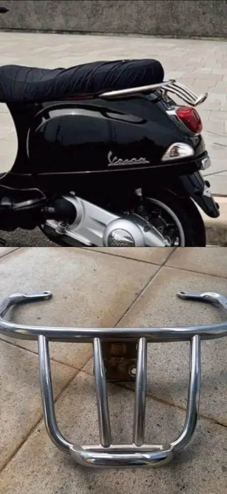 Rear Rack Model Zelioni Chrome Vespa Sprint Primavera S LX LXV GTS dll
