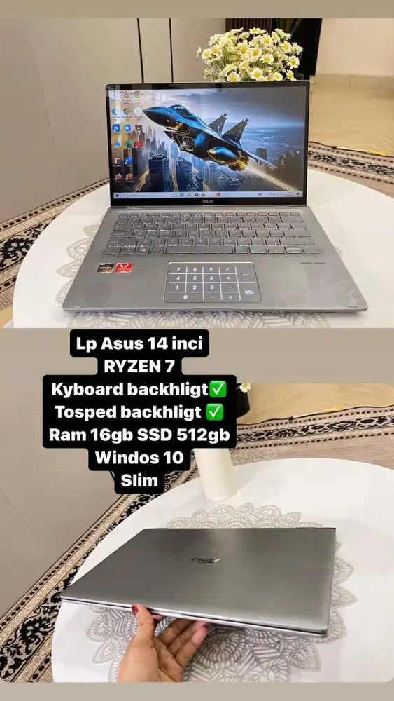 Lp asus zenbook ryzen 7 ram16/512gb