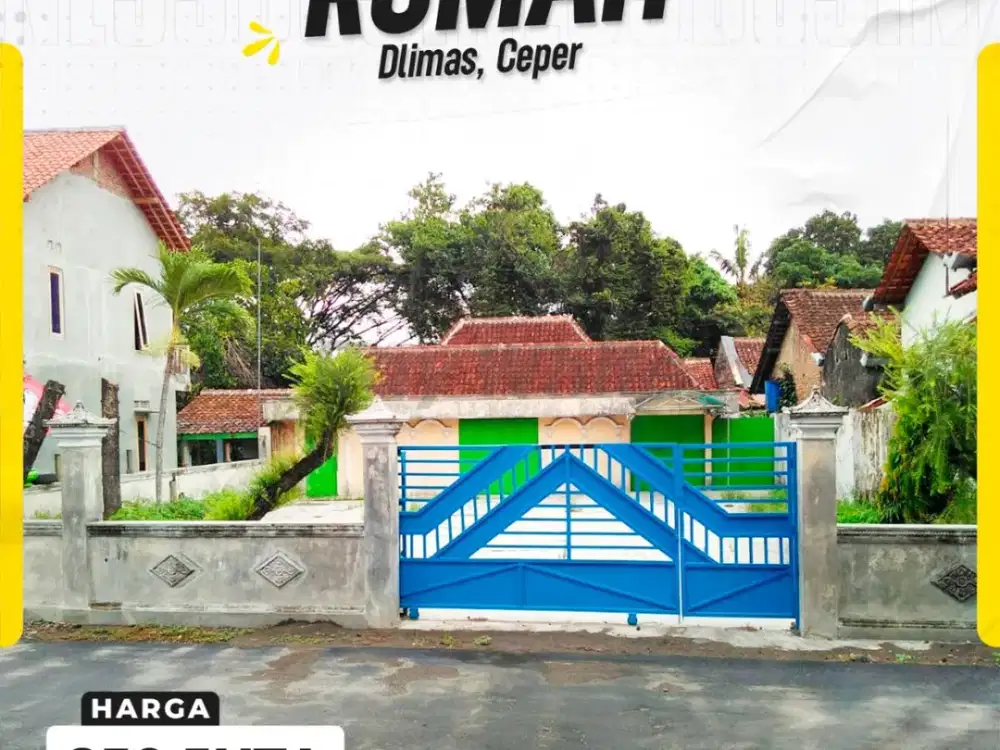 Dijual Rumah Halaman Luas Harga “Tanah” di Dlimas Ceper Klaten