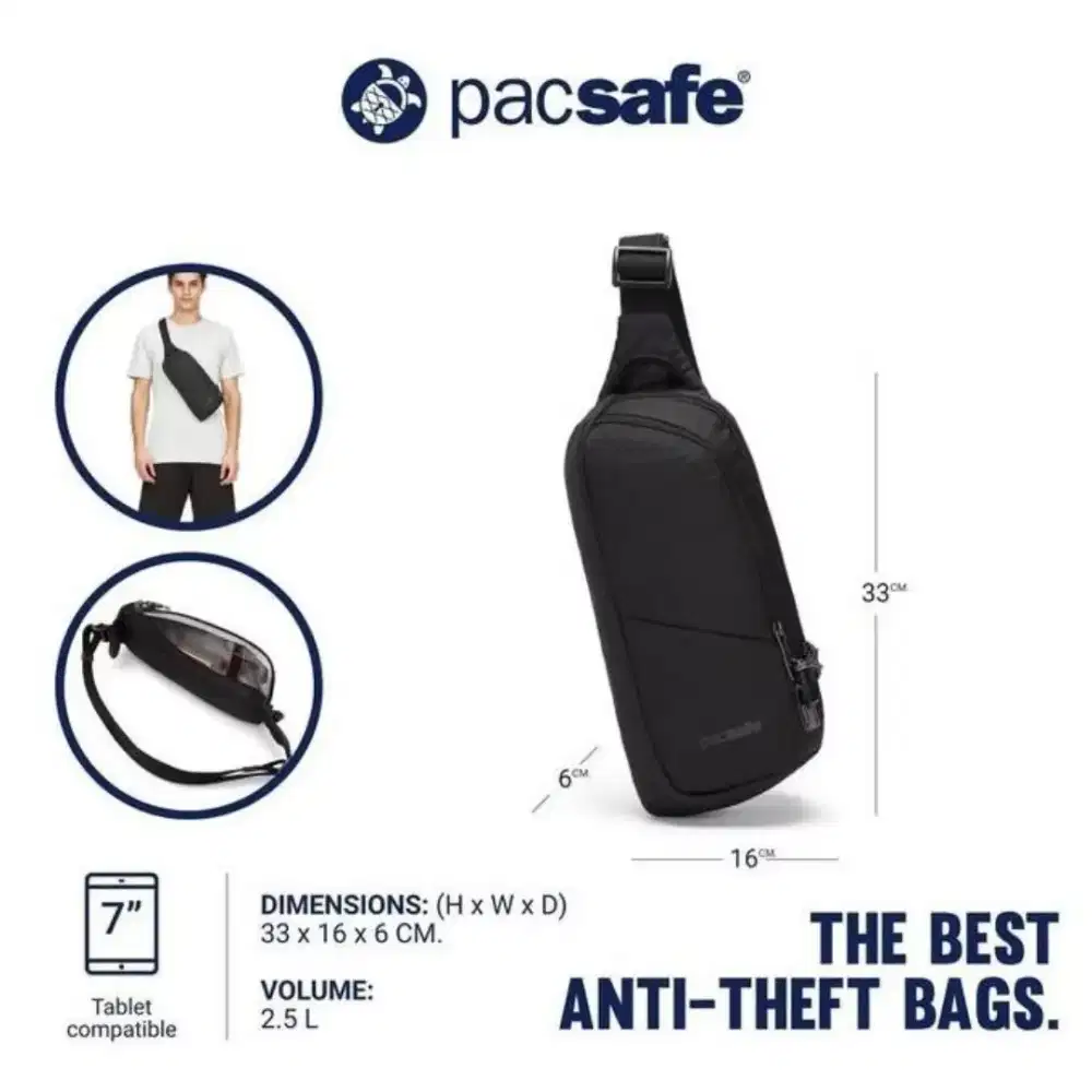 Pacsafe vibe150 sling pack jetblack