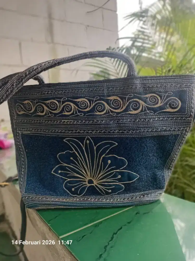2 tas handmade biru&coklat