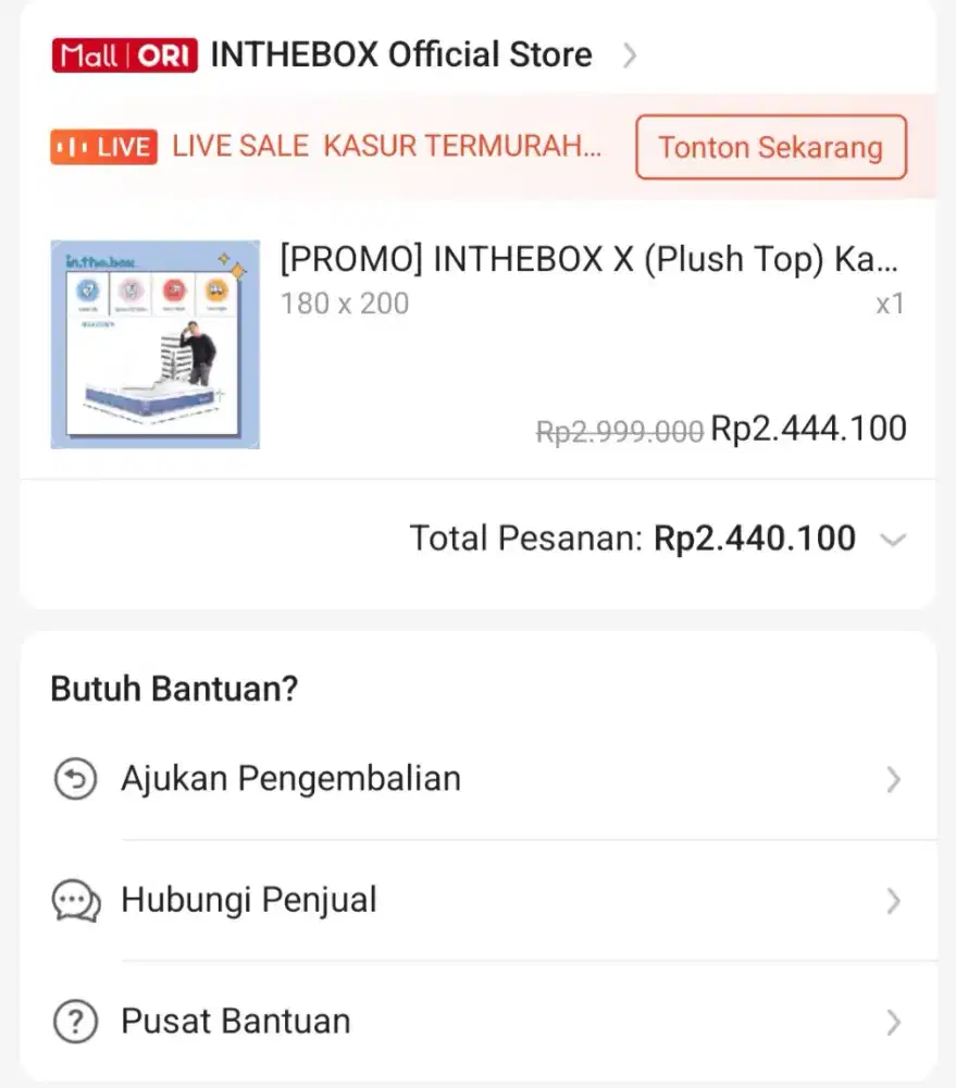 Jual Kasur In The Box 180x200