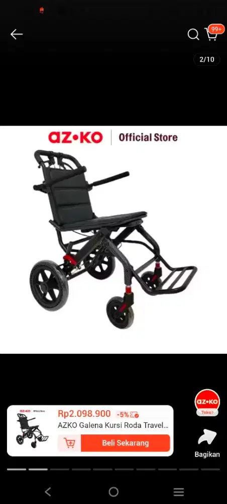 Jual kursi roda azko