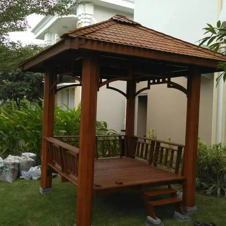 gazebo kayu kelapa/glugu 2x2 untuk lebaran