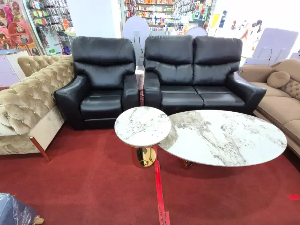 CREDIT SOFA BAHAN KULIT  PROMO BUNGA 0% FREE 1KALI CICILAN