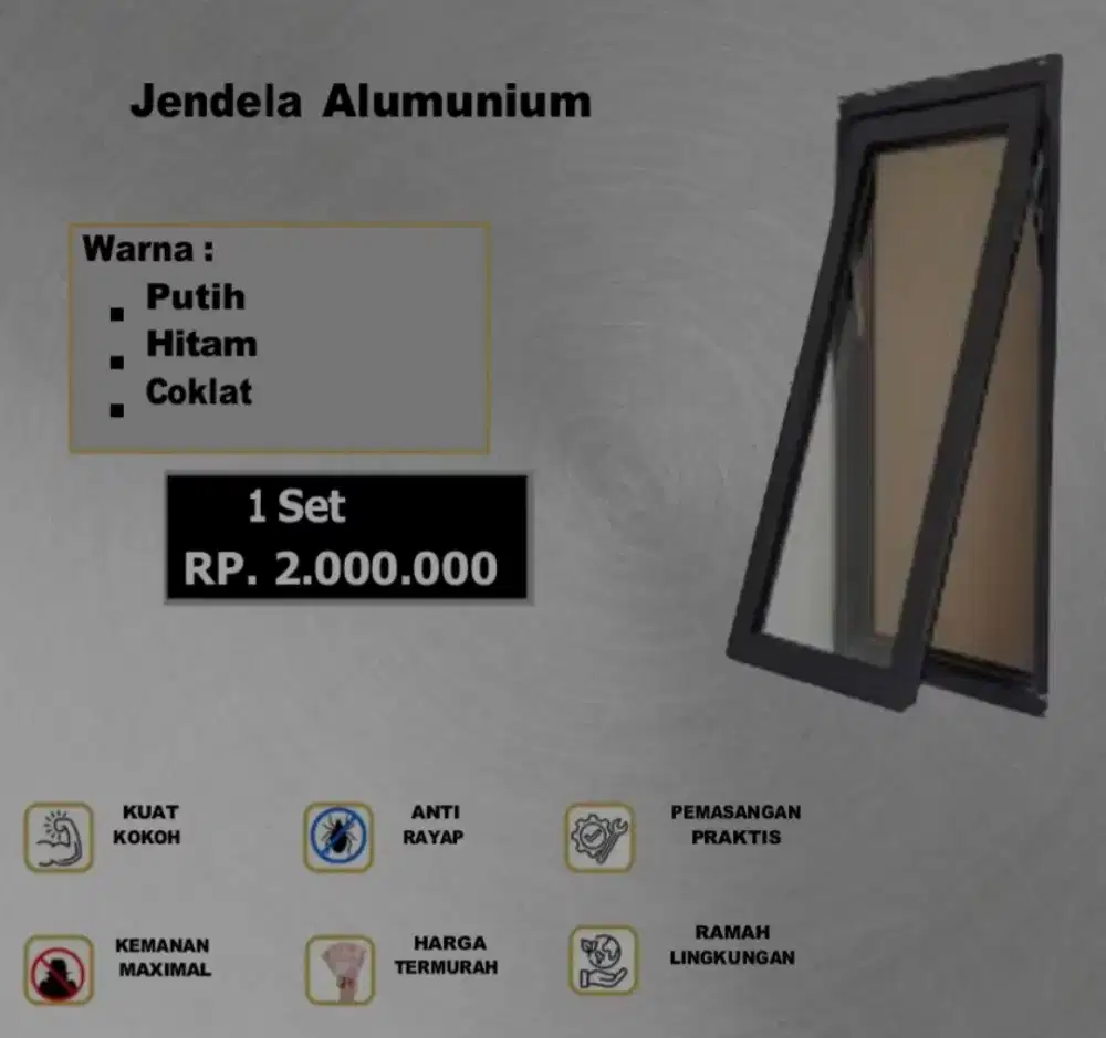Jual Jendela Aluminium Modern Harga Terjangkau