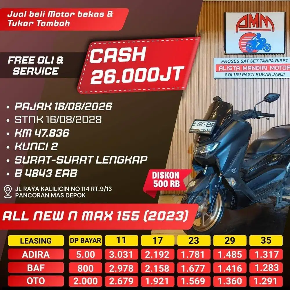 ALL NEW NMAX155 2023 DP 500 PAJAK HIDUP KUNCI 2 KREDIVO SHOPEE ALISTA