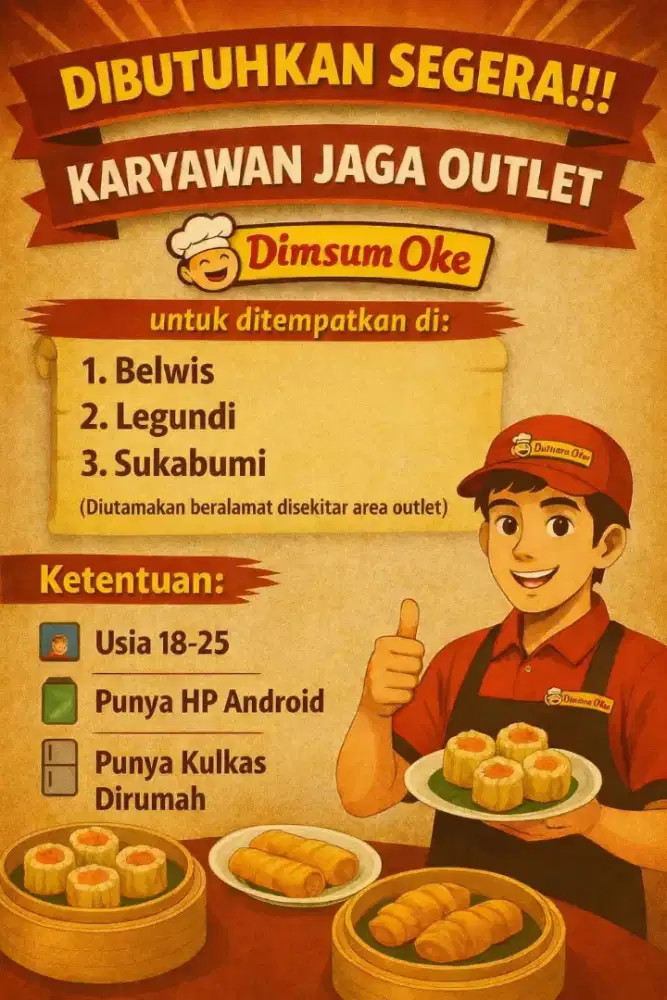 Lowongan jaga outlet dimsum
