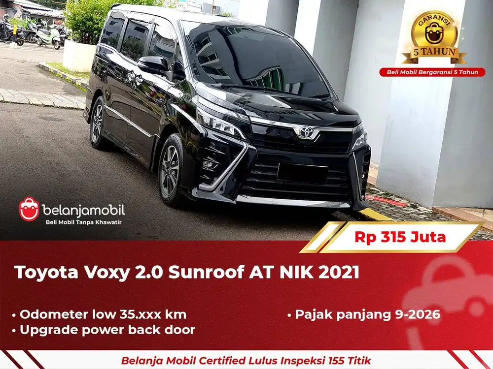 [ GARANSI 5TH ] Toyota Voxy 2.0 Sunroof AT 2021/2022