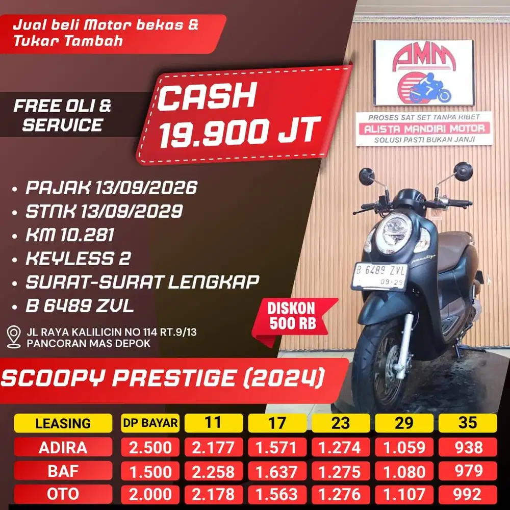 SCOPPY PRESTIGE 2024 PAJAK HIDUP KM LOW LIKE NEW ALLOBANK SHOPEELATER