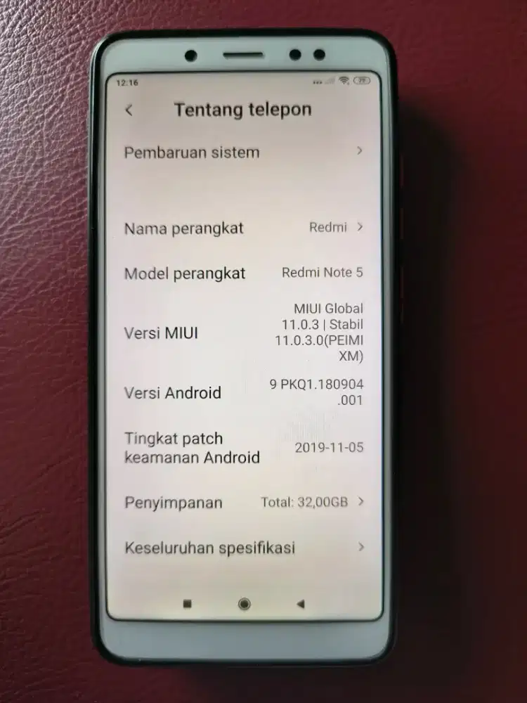 Jual HP second Xiaomi Redmi note 5