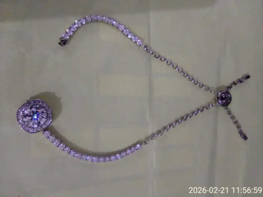 Lore Jewellery - Gelang Moissanite Lapis Emas Putih 1.27 CT