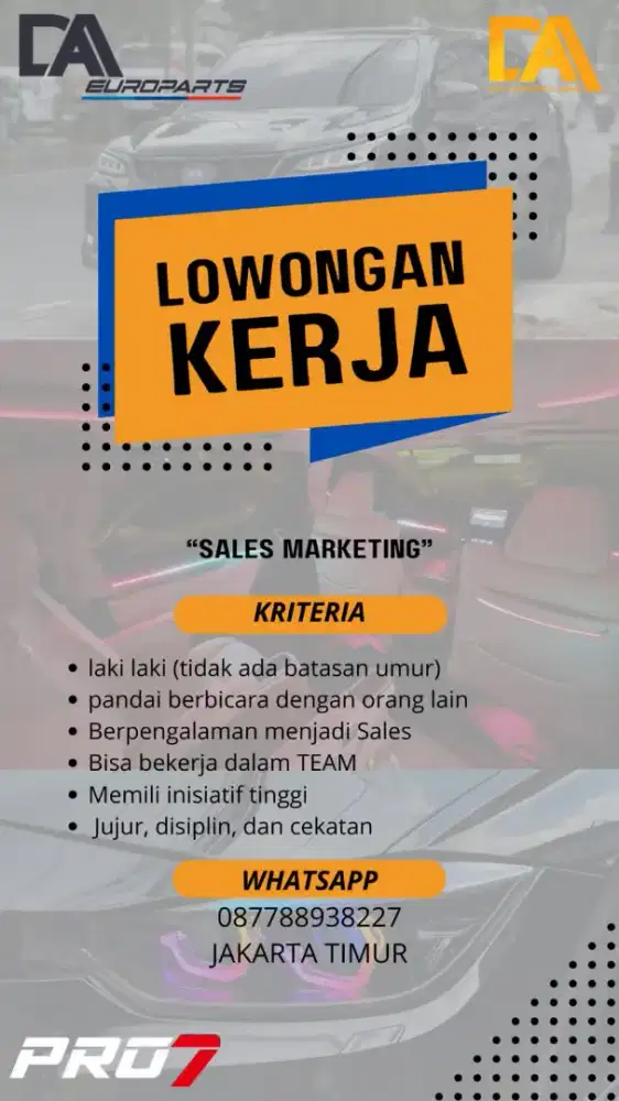 LOWONGAN SALES DAN MARKETING PERMOBILAN