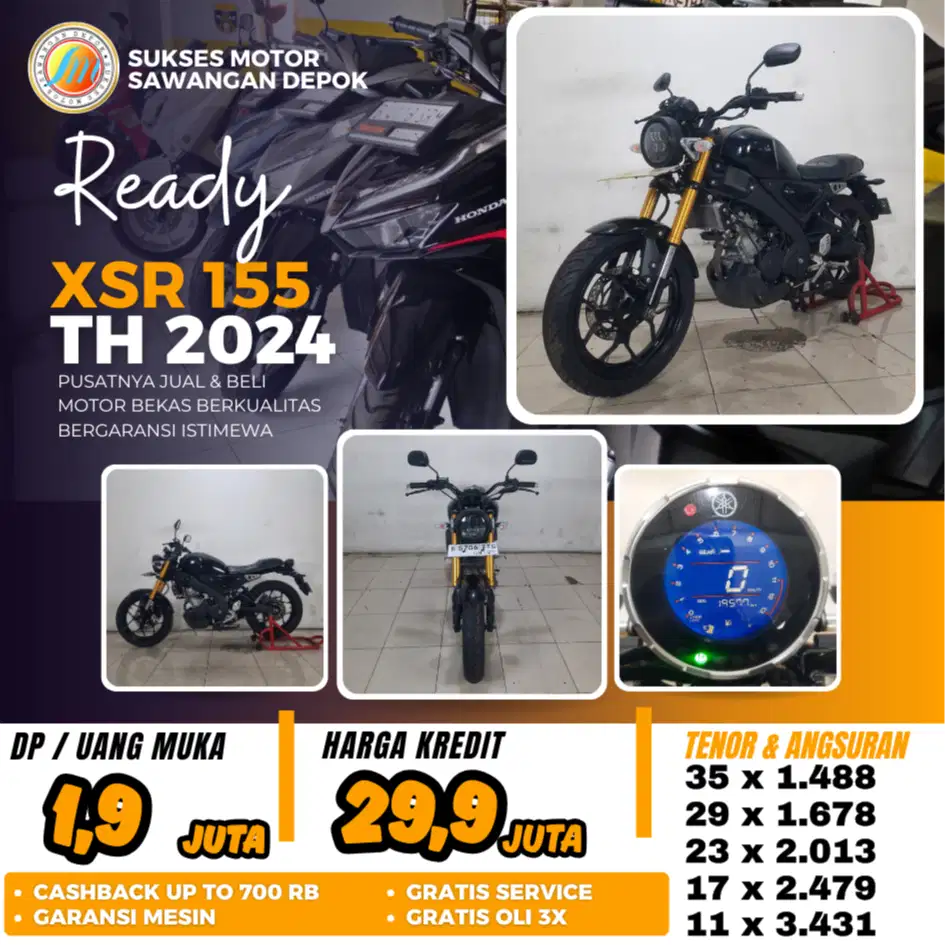 MULUS BERGARANSI YAMAHA XSR 155 TH 2024 BISA CASH KREDIT DP RINGAN