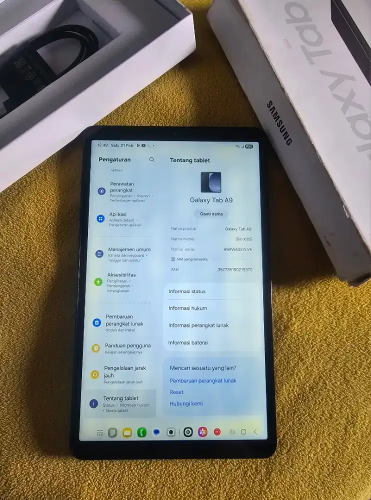 Samsung Tab A9 Lte 4G - 4/64 Fullset Murah!!