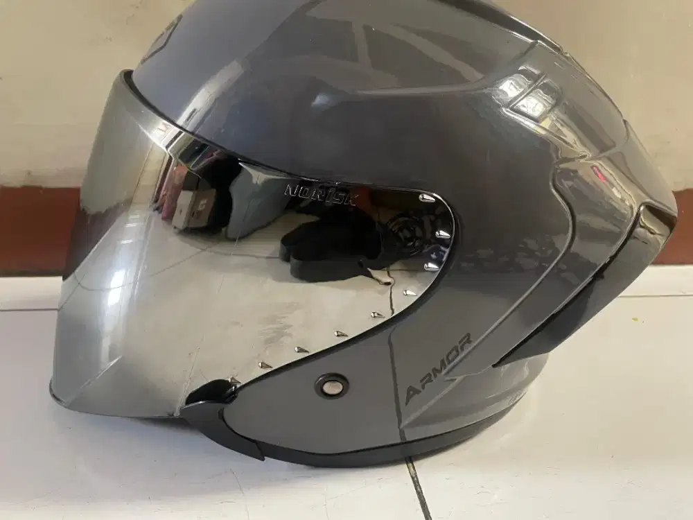 Helm J-Steady Half Face Double Visor Chrome | Mulus Jarang Pakai