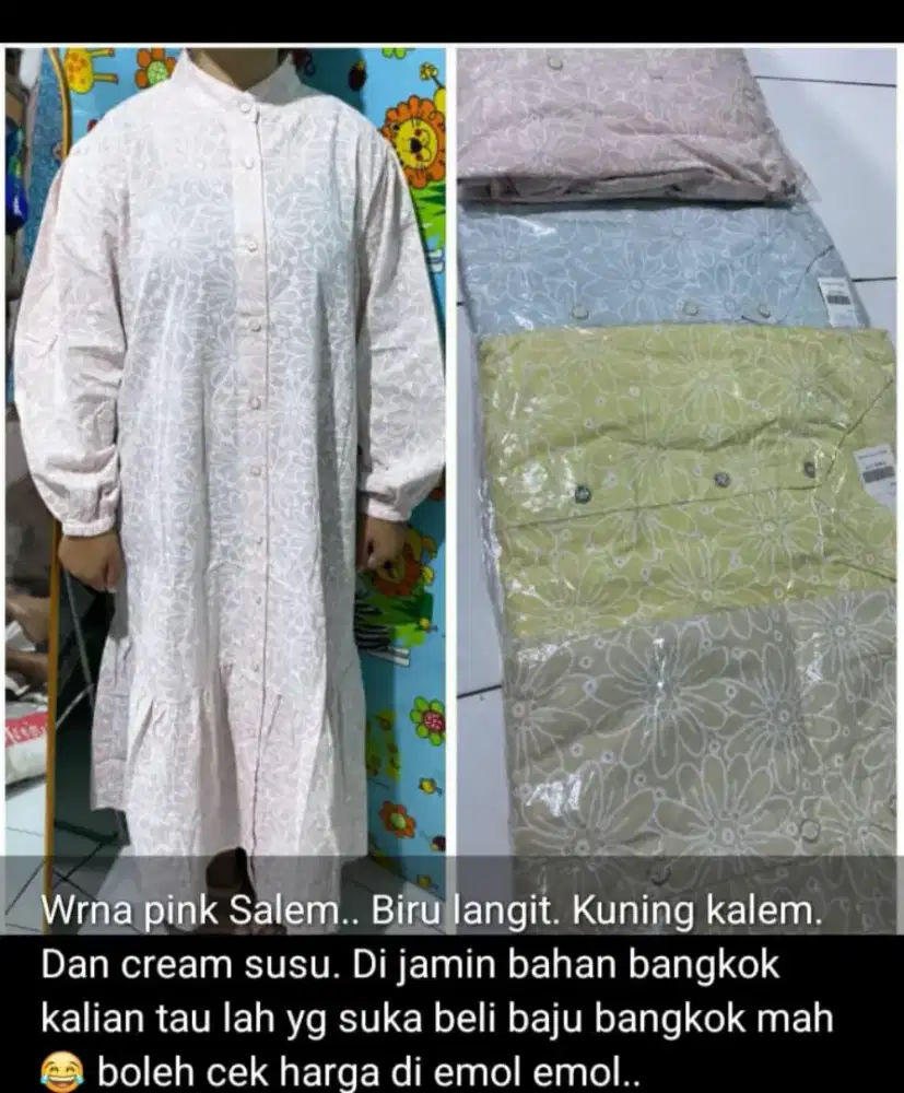 jual dress panjang untuk wanita model bangkok bahan adem