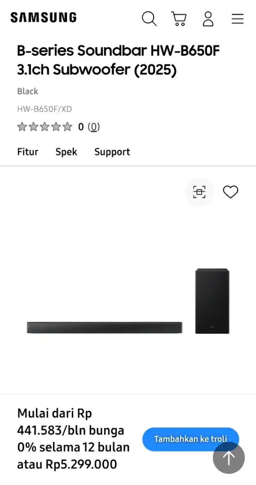 SOUNDBAR SAMSUNG HW-B650F